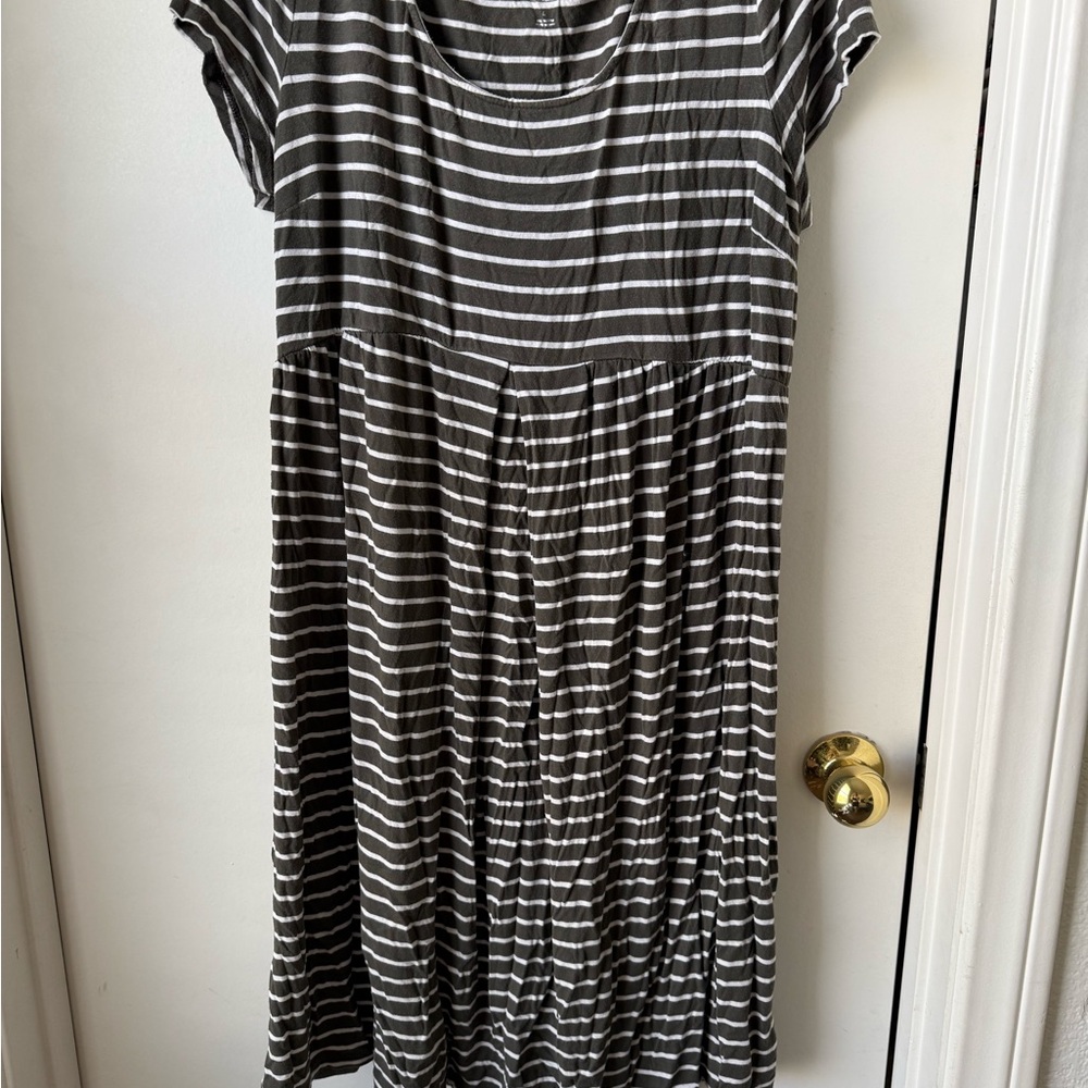 Striped Green and White Dress